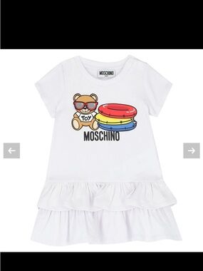 Like New Moschino White Teddy Logo Dress